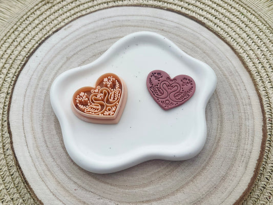 Decupator / Cutter inimă lebede #0141