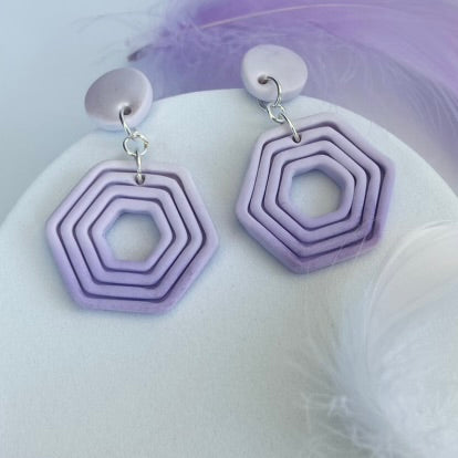 Cercei din lut polimeric LAVENDER ESCAPE