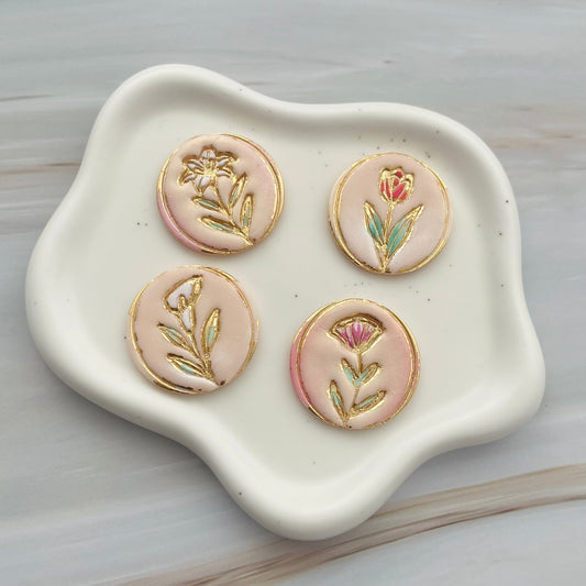 Broșe mărțișor din lut polimeric GOLDEN SPRING