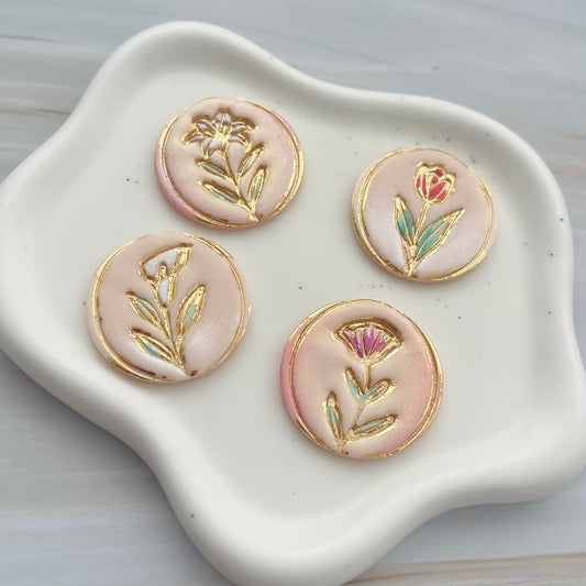 Broșe mărțișor din lut polimeric GOLDEN SPRING