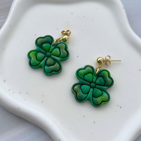 Cercei din lut polimeric EMERALD CHARM