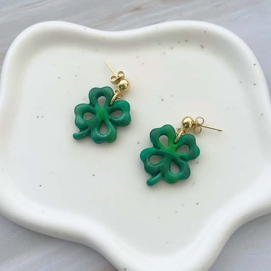 Cercei din lut polimeric EMERALD LUCK