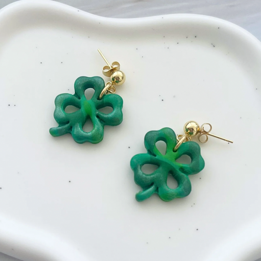 Cercei din lut polimeric EMERALD LUCK