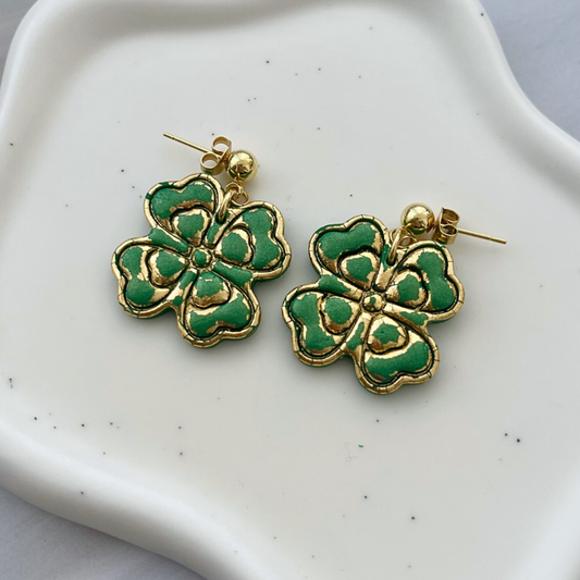 Cercei din lut polimeric GOLDEN LUCK