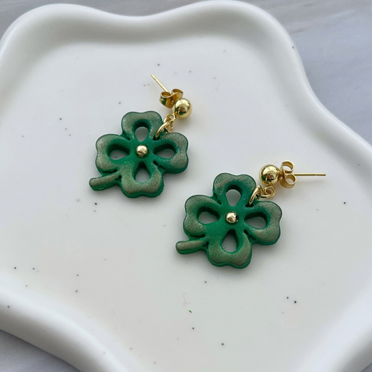 Cercei din lut polimeric LUCKY CLOVER