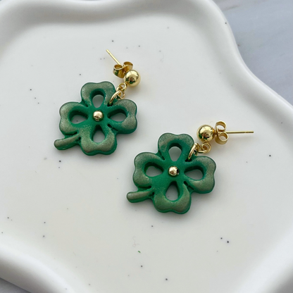 Cercei din lut polimeric LUCKY CLOVER