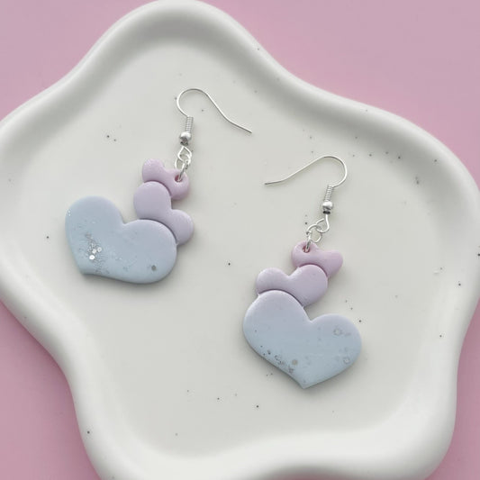 Cercei din lut polimeric RAINBOW HEARTS