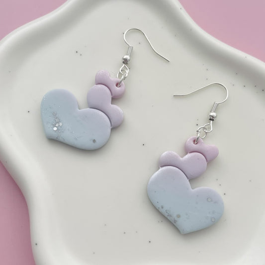 Cercei din lut polimeric RAINBOW HEARTS