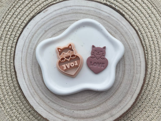 Decupator / Cutter pisică inimă LOVE  #0142