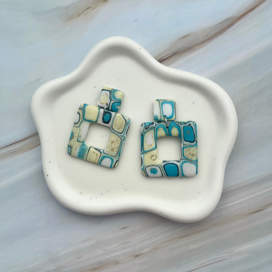 Cercei din lut polimeric OCEAN SQUARES