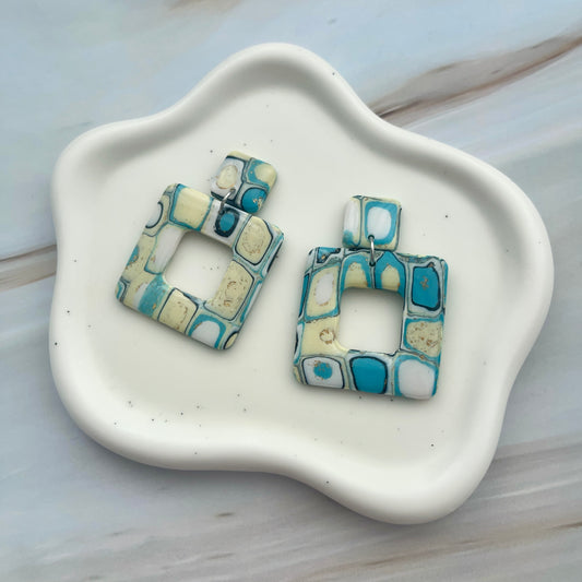 Cercei din lut polimeric OCEAN SQUARES