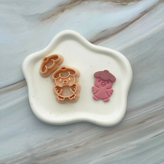 Set decupatoare / cuttere pui cu pălărie floare #0217