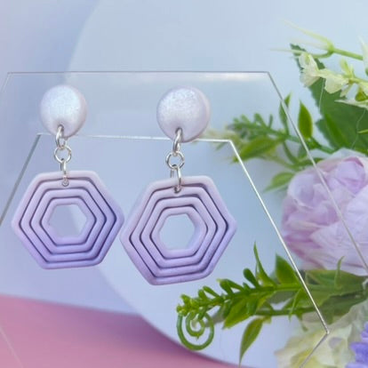 Cercei din lut polimeric LAVENDER ESCAPE